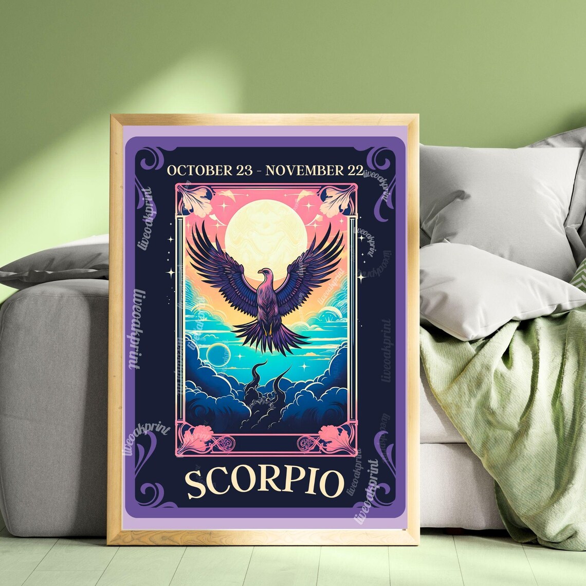 Scorpio Tarot Print, Zodiac Astrology Wall Art