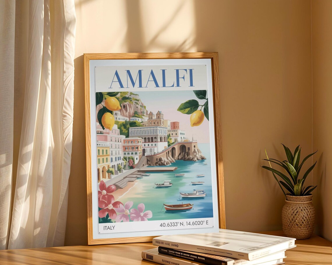 Amalfi Italy Vintage Travel Poster, Italian Coast - Image 7