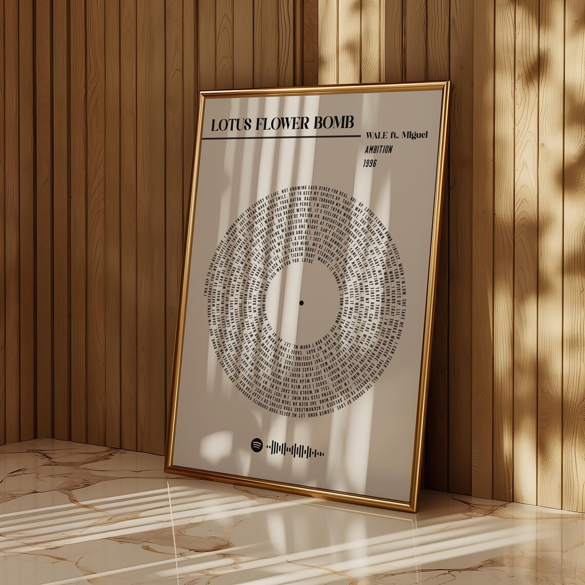 Custom Vinyl Lyrics Poster, Spotify Code Music Gift - Image 3