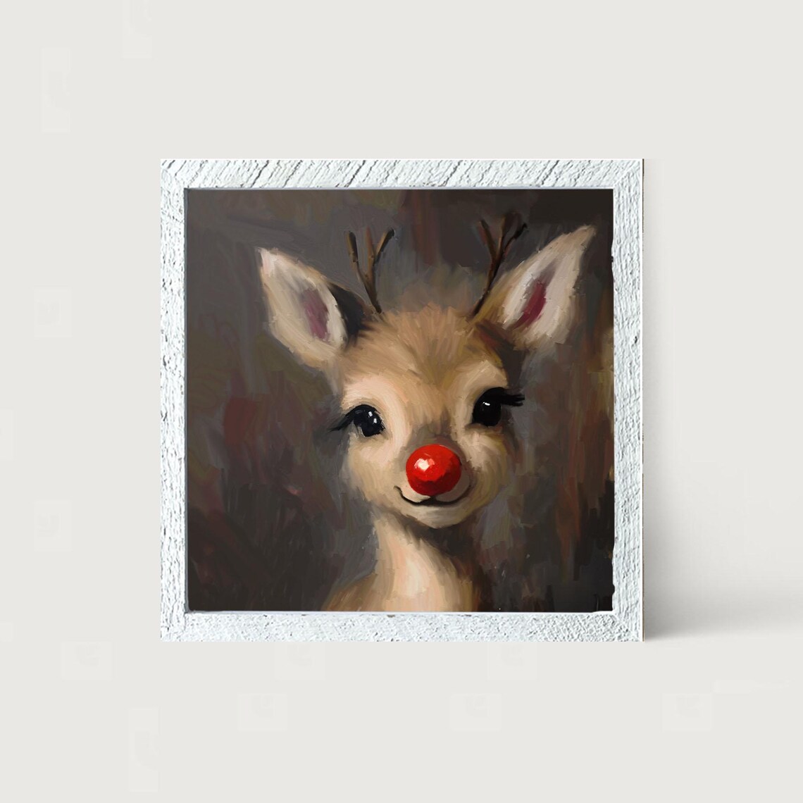 Rudolph Christmas Reindeer Playful Holiday Art Print - Image 4