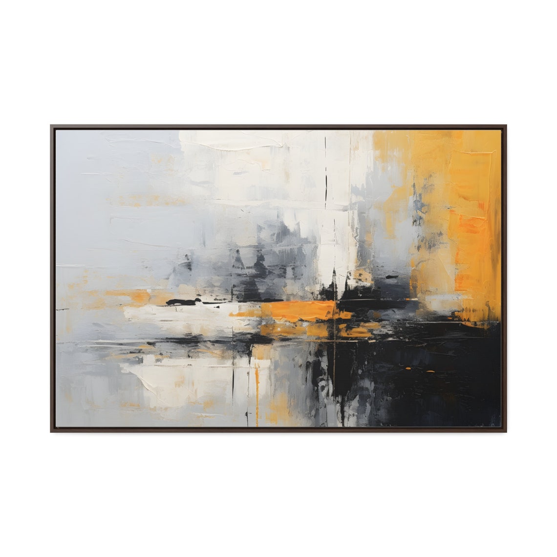 Gray Gold Abstract Landscape Painting Modern Minimalist Poster - Image 3