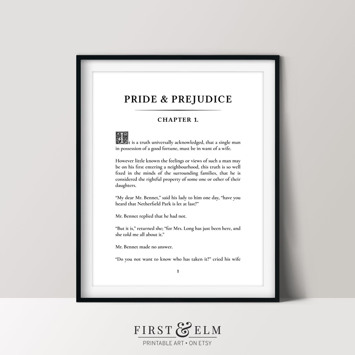 Pride And Prejudice Literary Art Print, Novel Pages