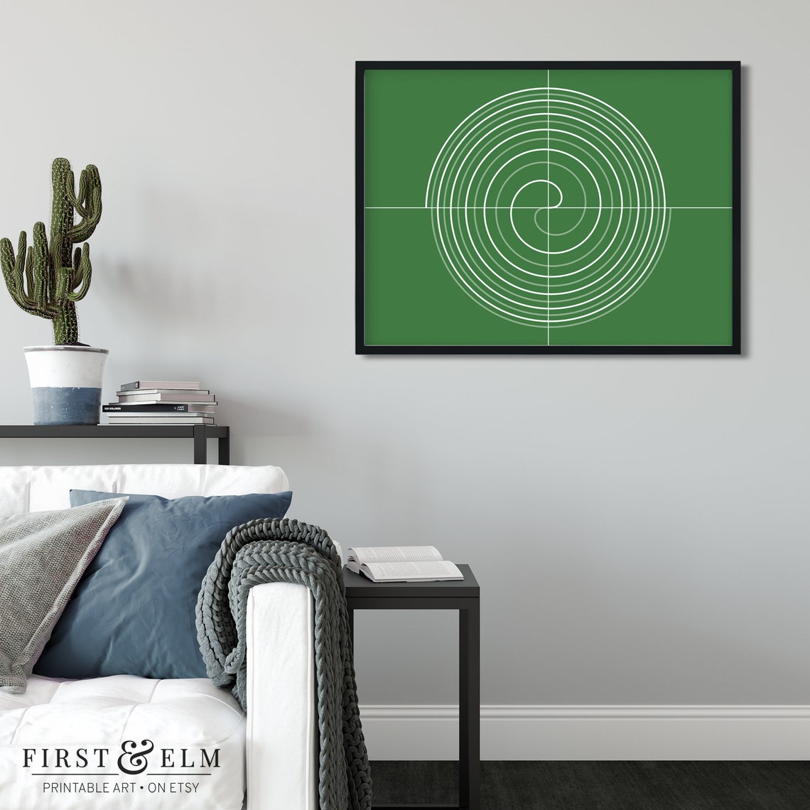 Fermats Spiral Red Geometric Math Minimalist Nerdy Science Art Print - Image 3
