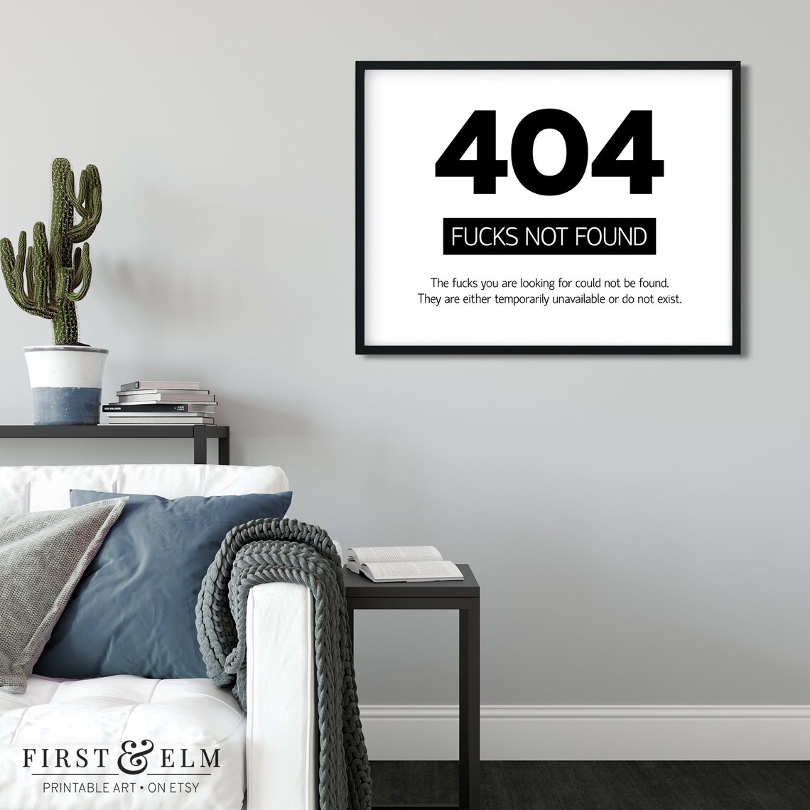 404 Fucks Not Found Funny Office Error Message Geek Humor Poster - Image 3