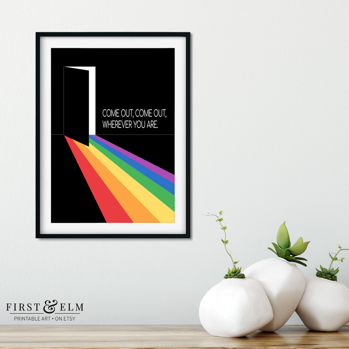 Come Out Wherever You Are Lgbt Pride Wall Art Instant Art Pride Rainbow Colors - Image 2