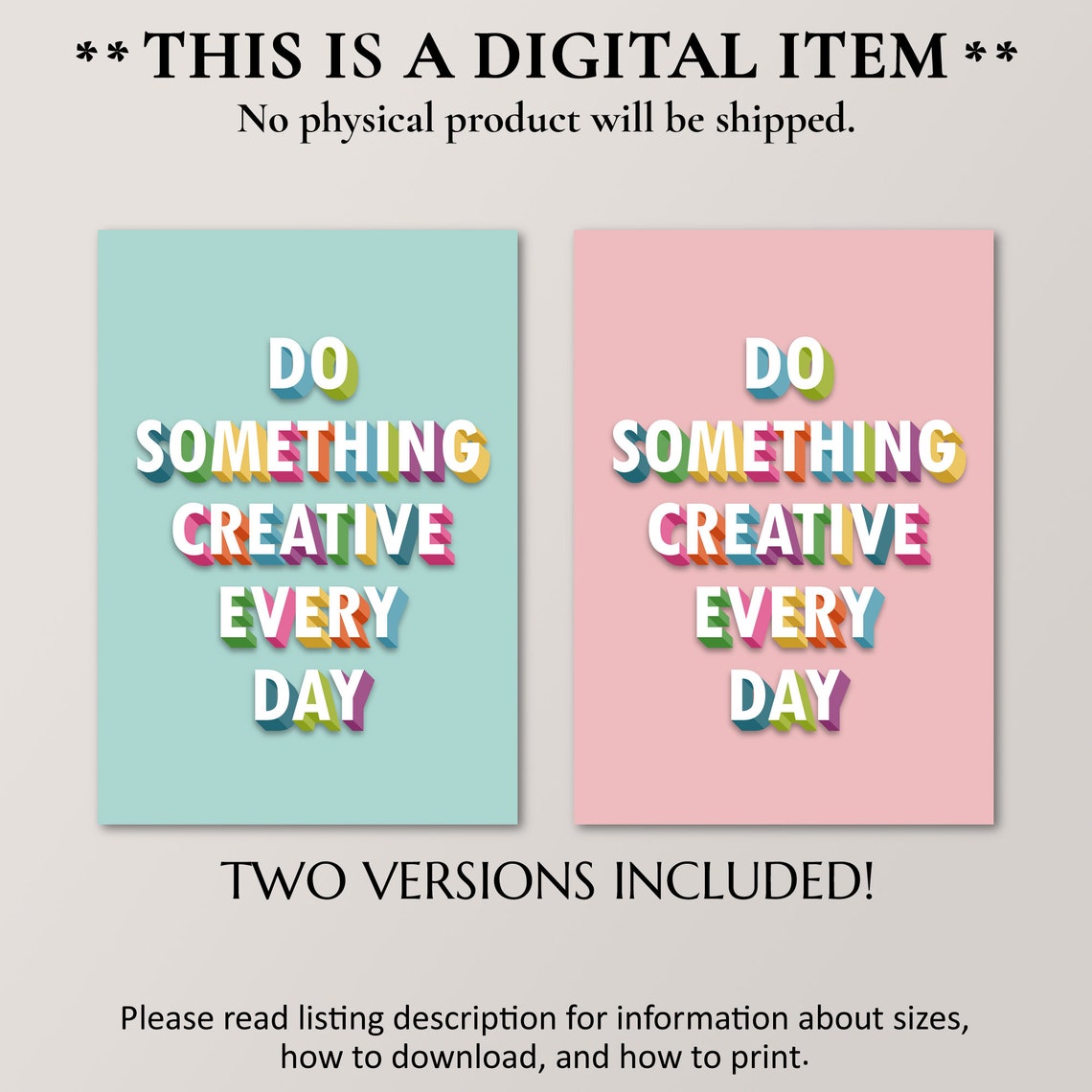 Do Something Creative Every Day Rainbow Craft Room Quote Poster - Image 4