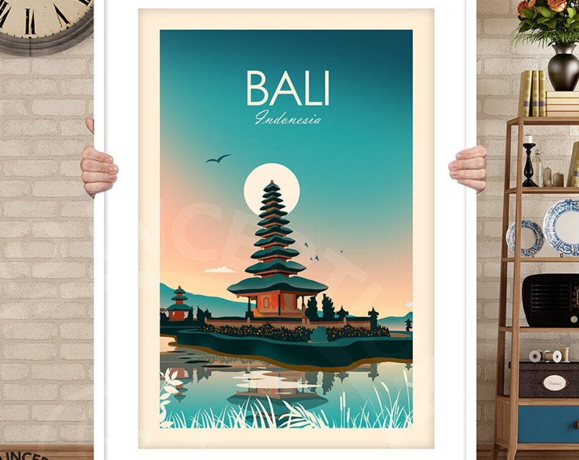 Bali Indonesia Travel Poster, Asia Art Print - Image 3