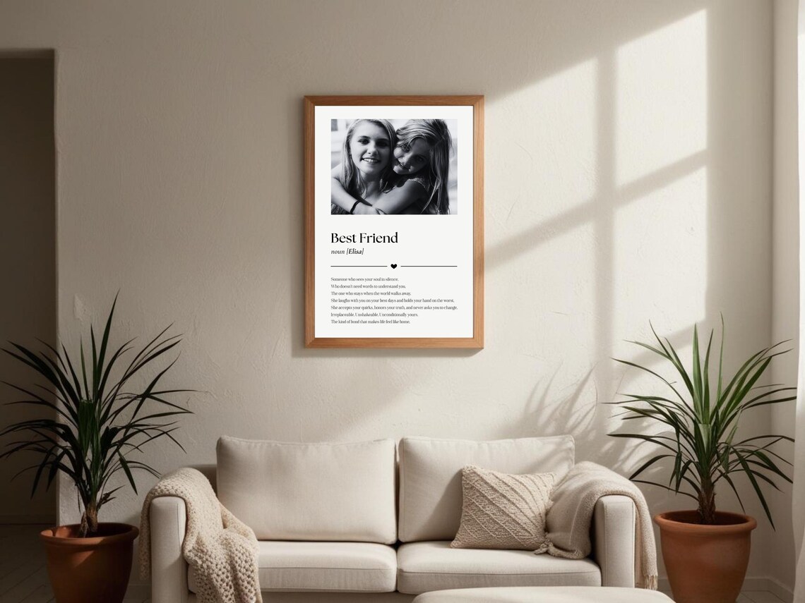 Best Friend Definition, Personalized Friendship Poster - Image 3