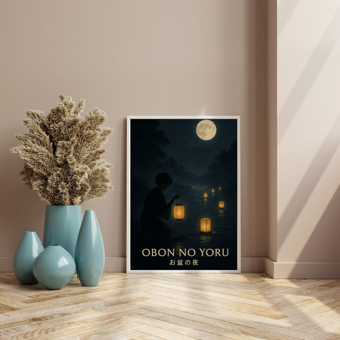 Obon No Yoru Japandi Art Print, Japanese Festival - Image 4