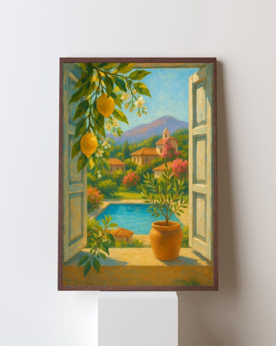 Mediterranean Pool View Lemon Tree, Italian Summer