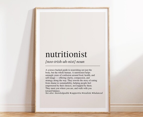Nutritionist Definition Dictionary Style Funny Wellness Gift Poster