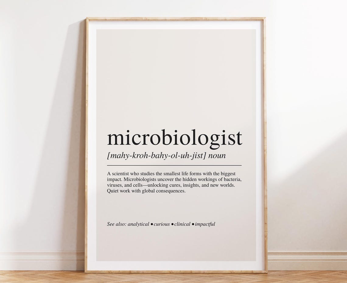 Microbiologist Definition Science Lab Career Typography Poster