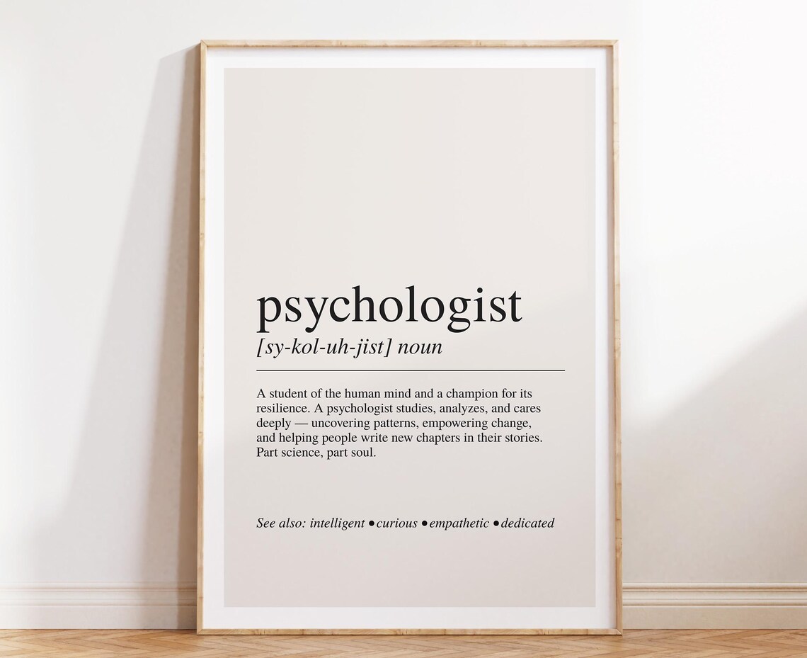 Psychologist Definition Art Print, Psychology Decor