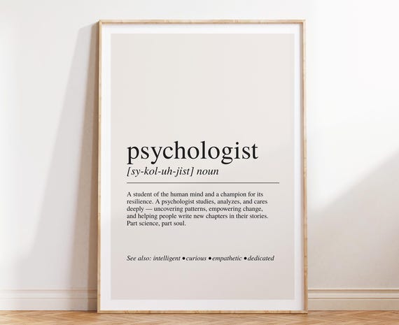 Psychologist Definition Art Print, Psychology Decor