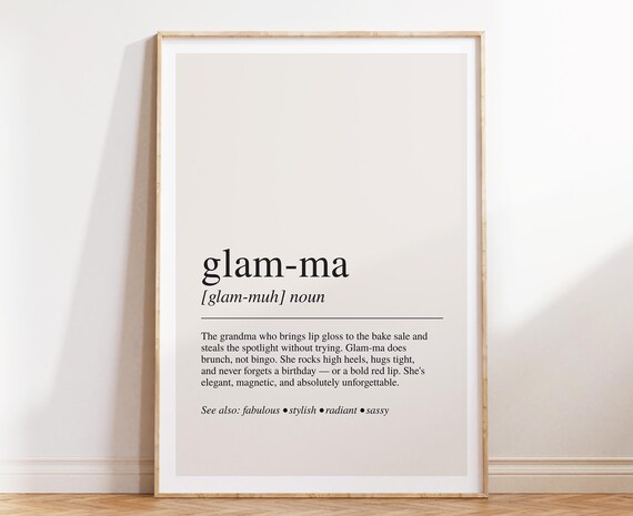 Glamma Definition Quote Art Print