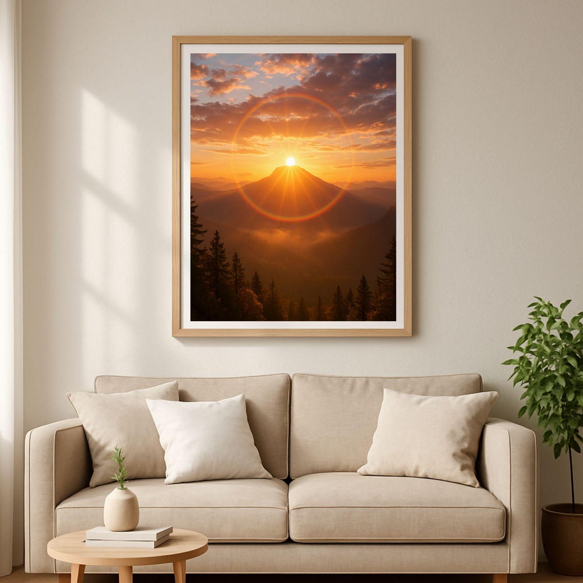 Mountain Sunrise Sunset Poster A1 A2 A3 A4 A5 Us Formats Nature Wall Art Print 5 Sizes
