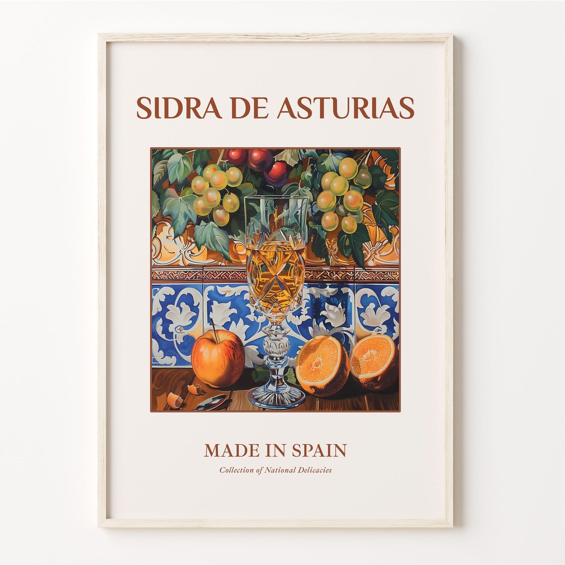 Sidra de Asturias Spain Cider Glass Apple Orchard Drink Print