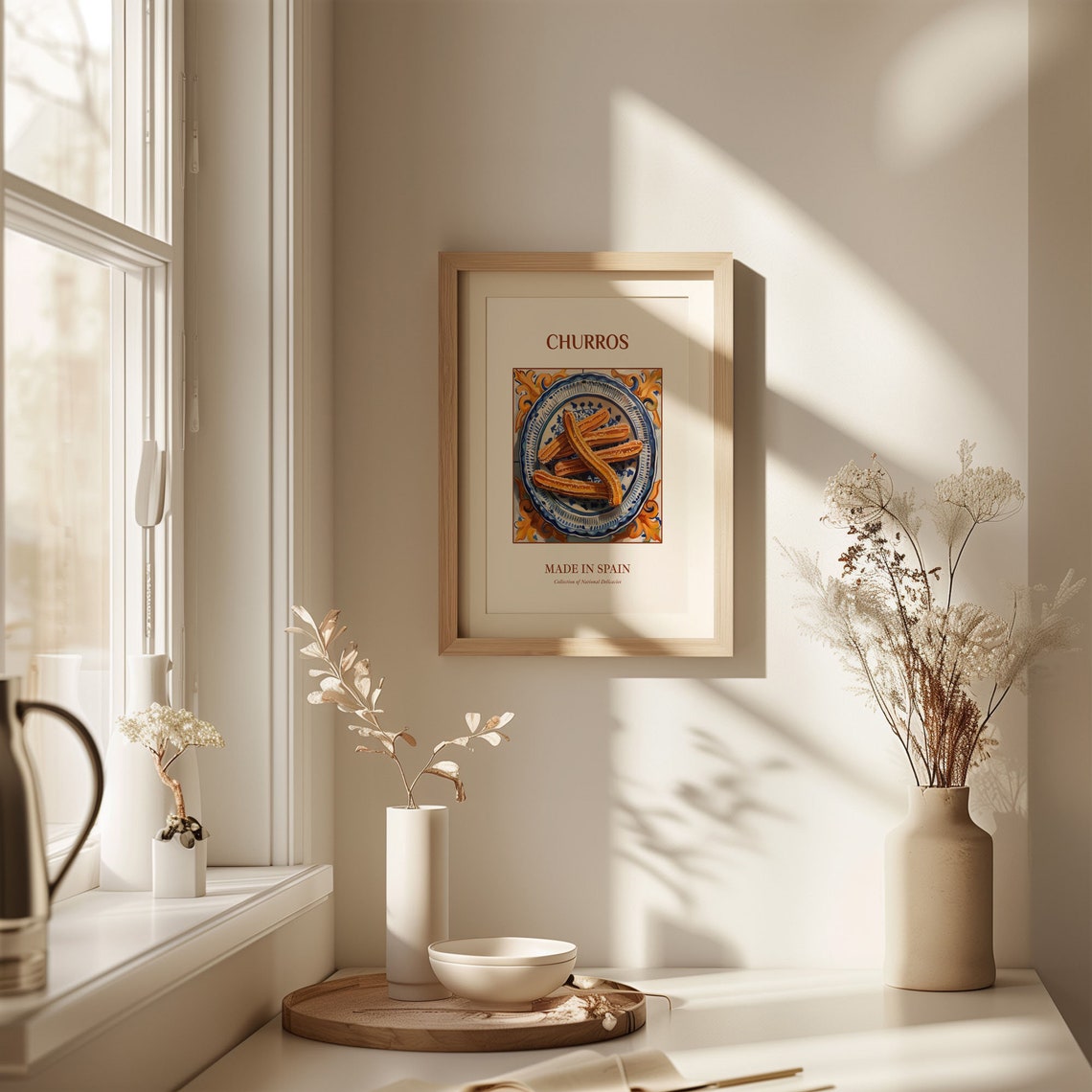 Churros Spanish Sugar Dusted Fritters Ceramic Tile Art Poster - Image 2