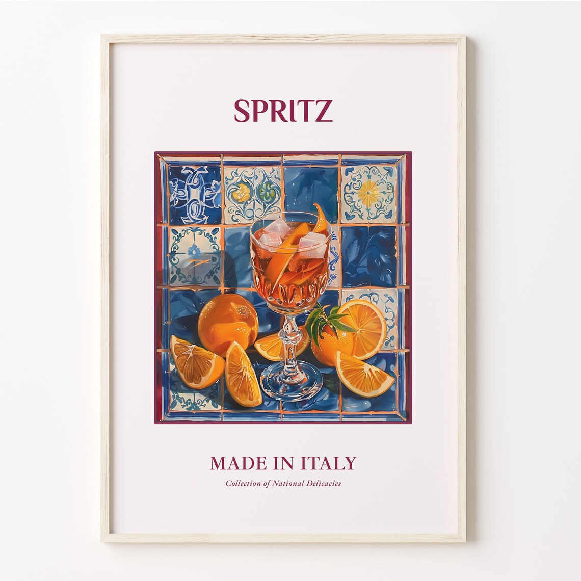 Spritz Italy Orange Cocktail Ice Glass Italian Aperitivo Drink Print