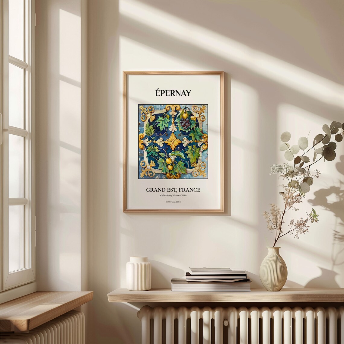 Épernay France Champagne Grape Vine Tile Art Vintage Travel Poster - Image 3