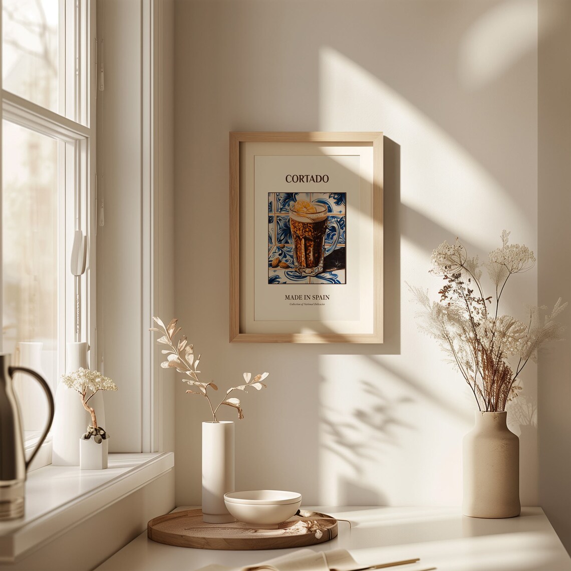 Cortado Spanish Espresso Milk Coffee Glass Mug Tile Art Poster - Image 2