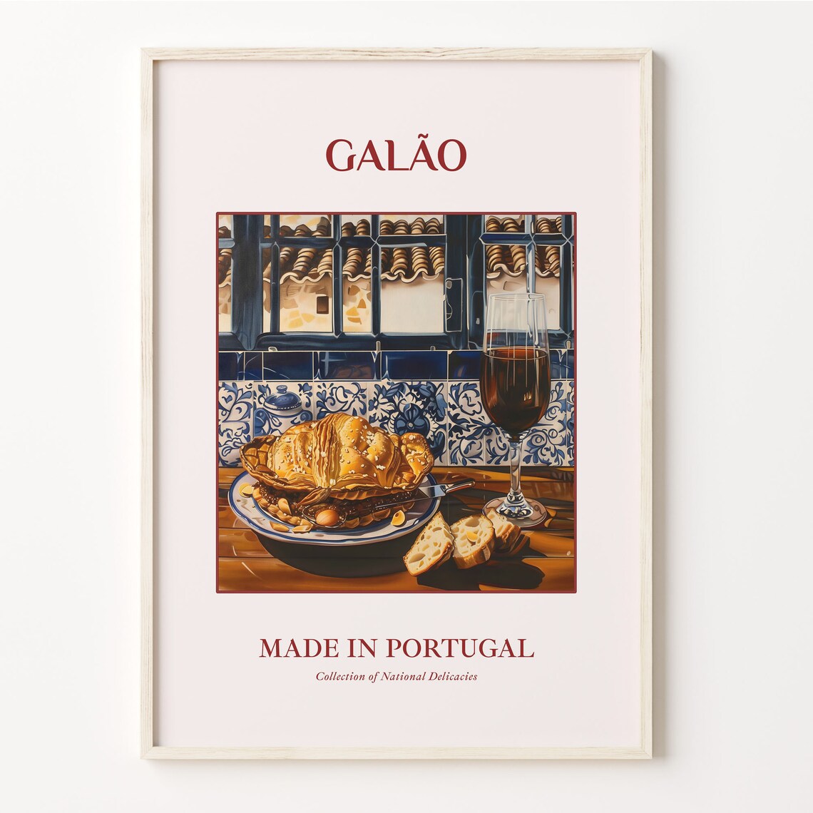Galão Portuguese Coffee Pastry Breakfast Azulejo Tile Art Poster