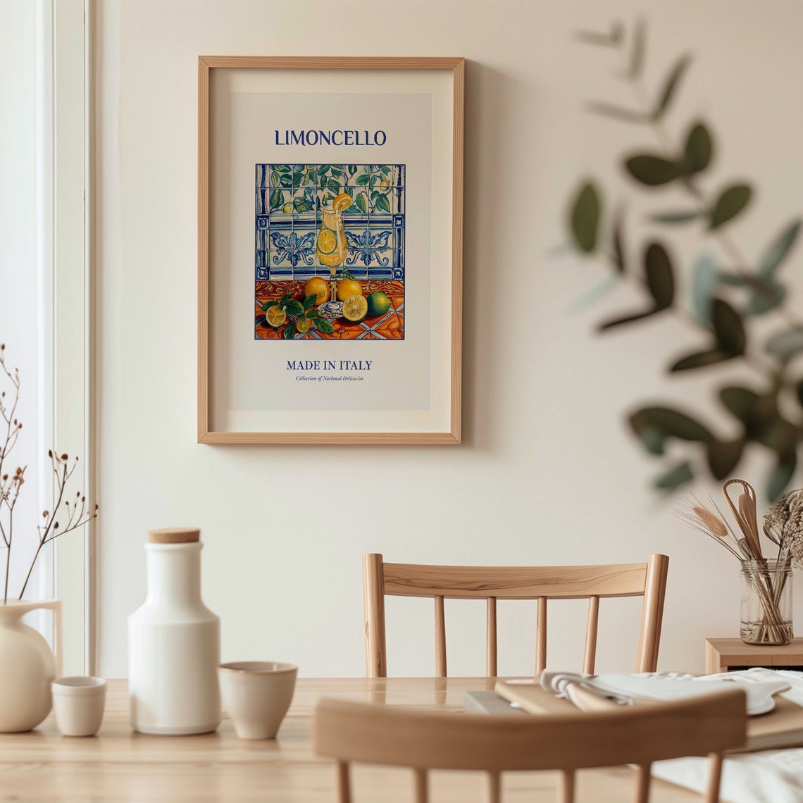 Limoncello Italy Lemon Maiolica Tile Cocktail Glass Kitchen Print - Image 3
