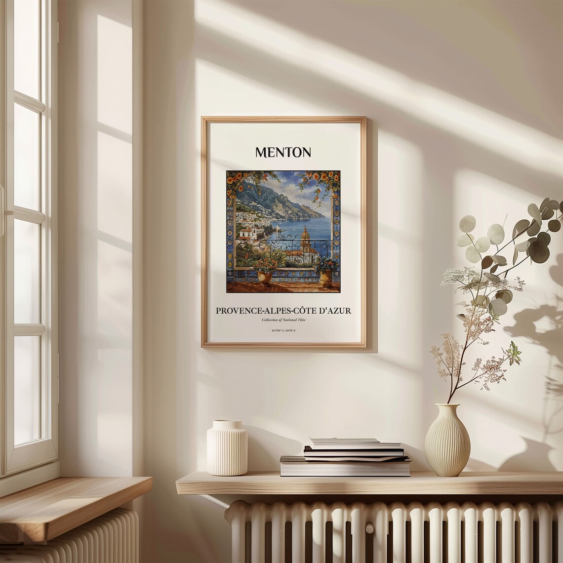 Menton France Citrus Terrace Coastal Town Sea View Art Poster - Image 3
