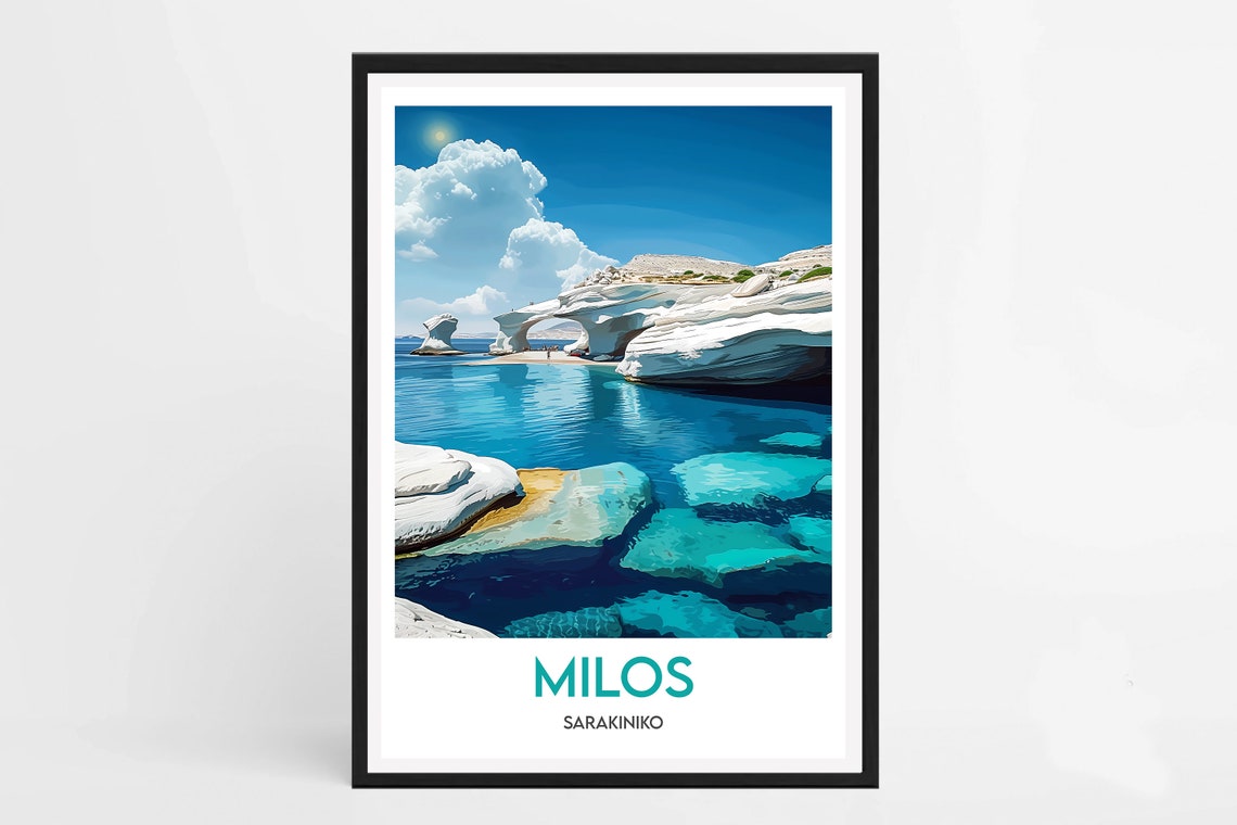 Milos Sarakiniko White Rock Lunar Landscape Seaside Classic Poster