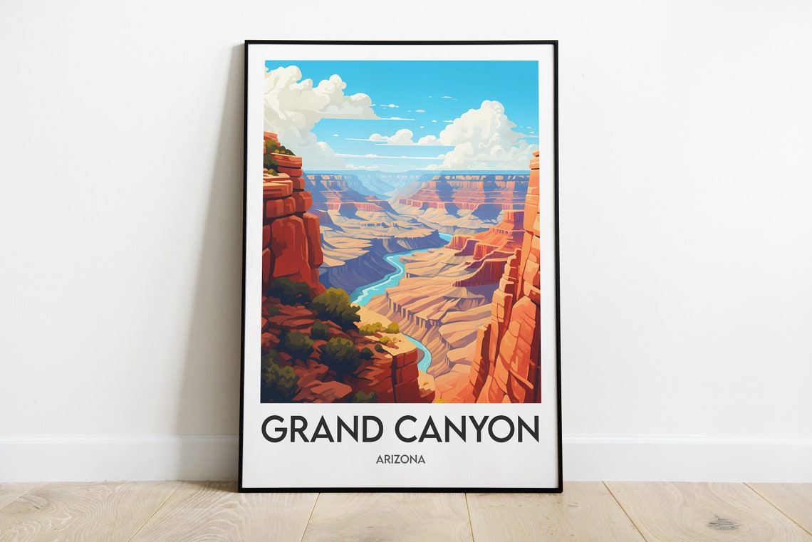 Grand Canyon Red Cliffs River Arizona Desert Vista Travel Poster