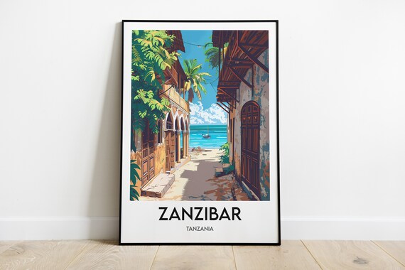 Zanzibar Poster Zanzibar Frame Tanzania Travel Poster Tanzania Print