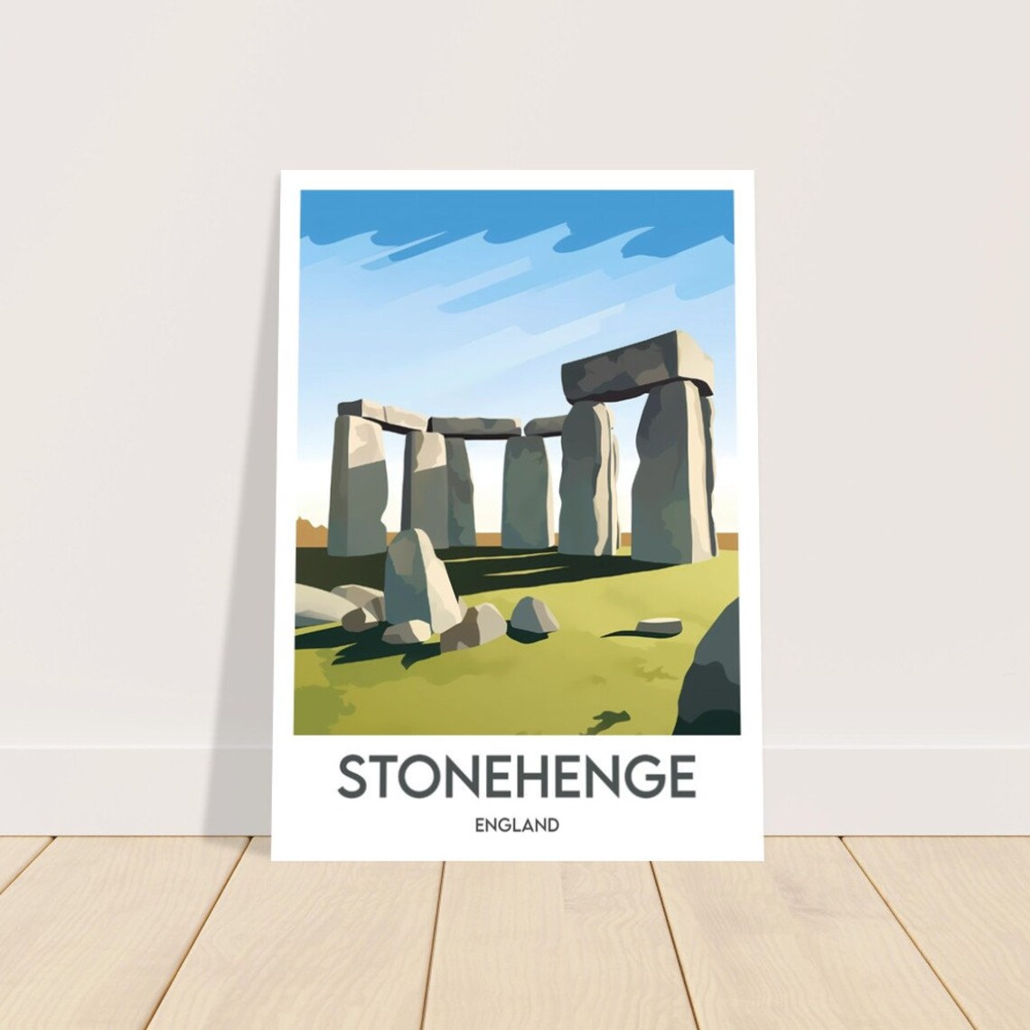 Stonehenge England Ancient Megalith Stones Minimalist Travel Poster