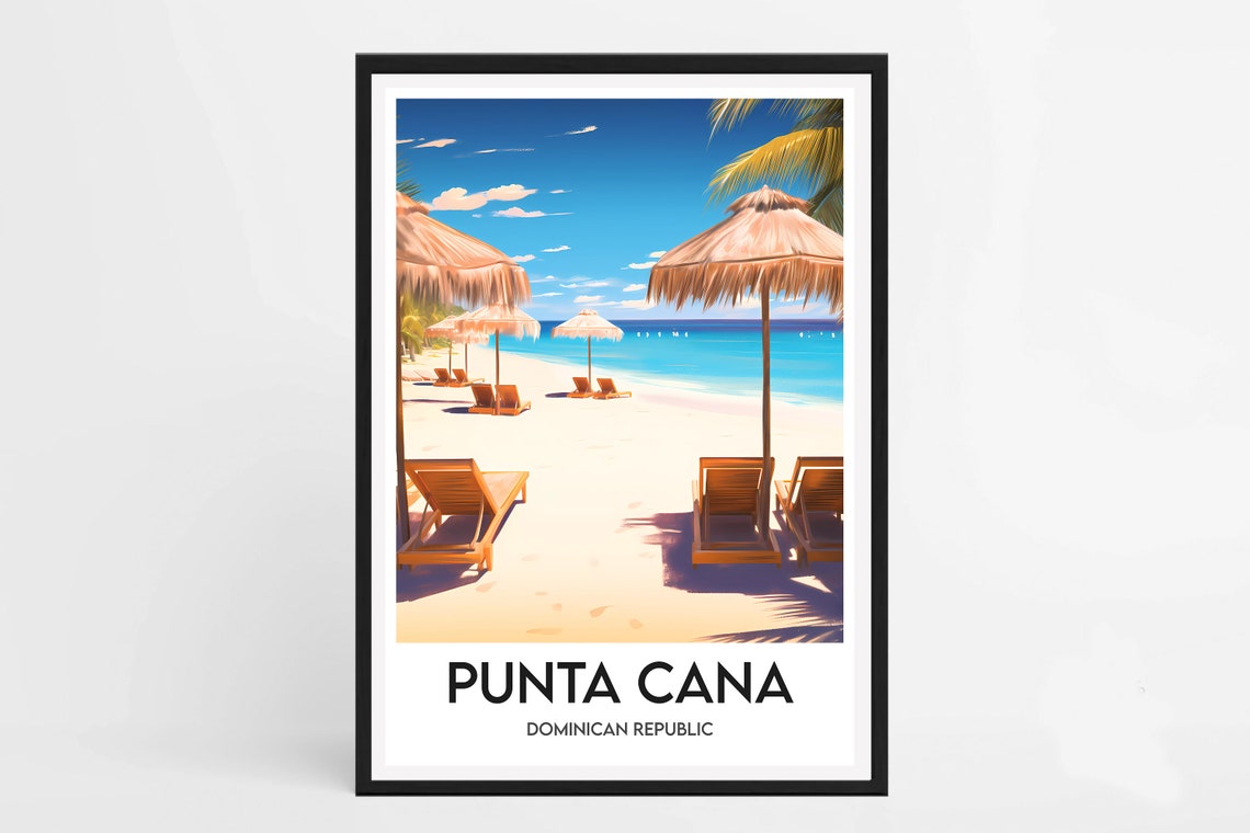 Punta Cana Dominican Republic Beach Palapas Turquoise Sea Poster