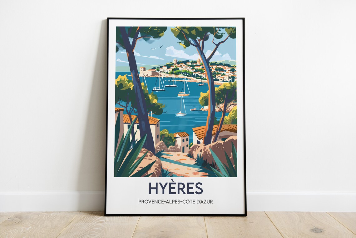 Hyres Travel Poster, Place-Inspired Art Print