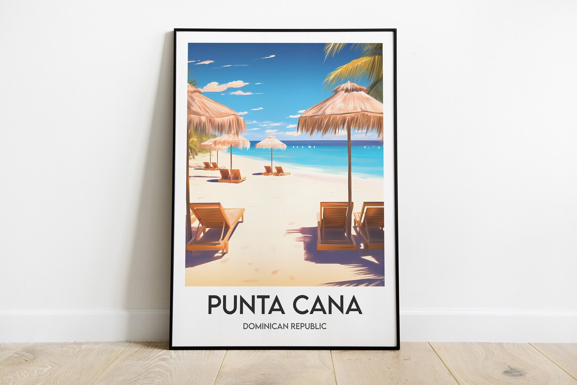 Punta Cana Dominican Republic Travel Poster, Art Print