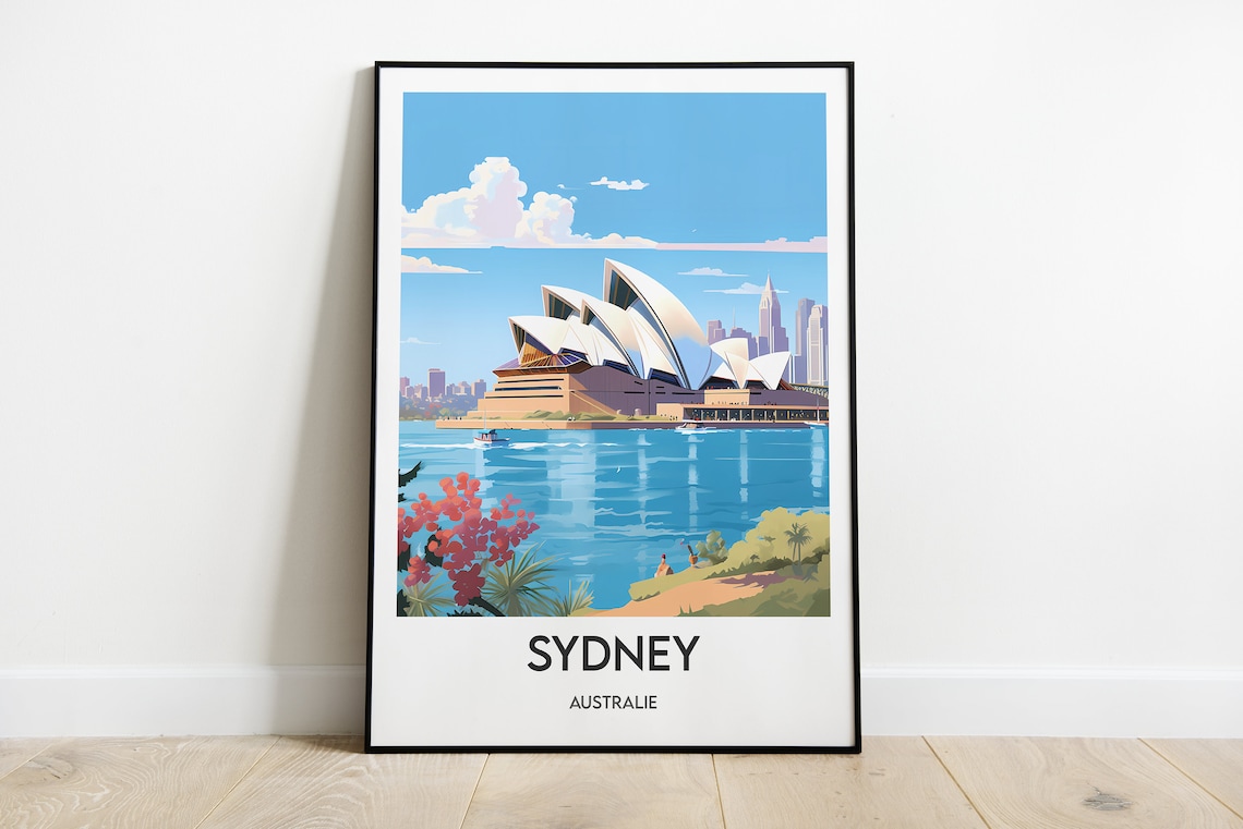 Sydney Travel Poster, Australia Place Print