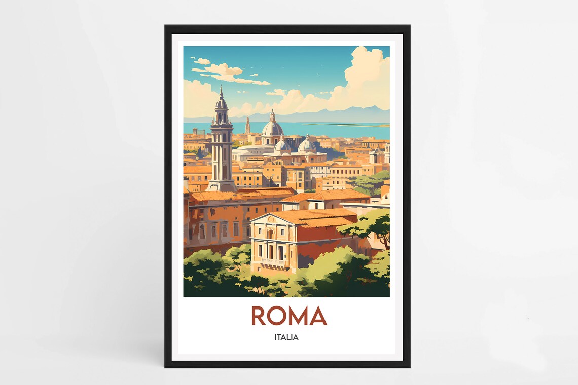 Rome Minimalist Illustration Travel Poster, Italy
