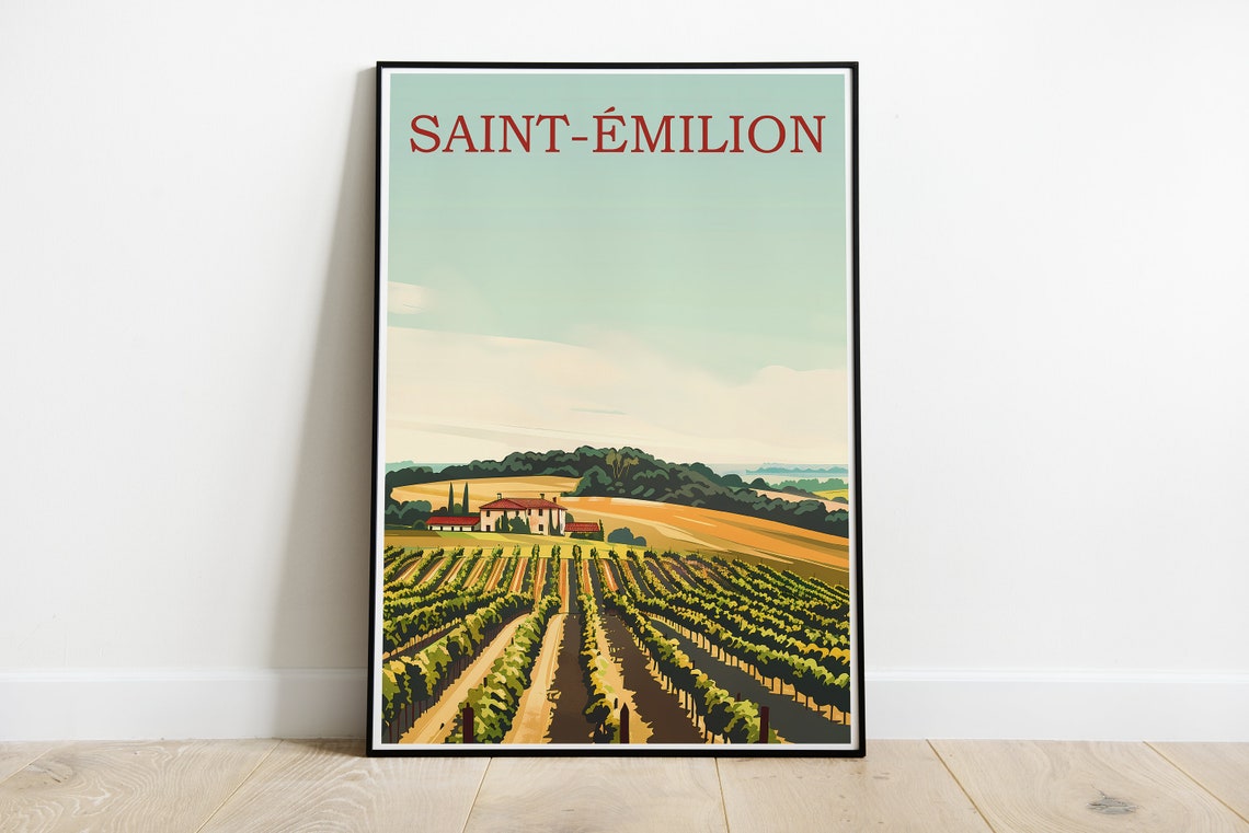 Saint Emilion Bordeaux Vineyard Chateau Countryside View Poster