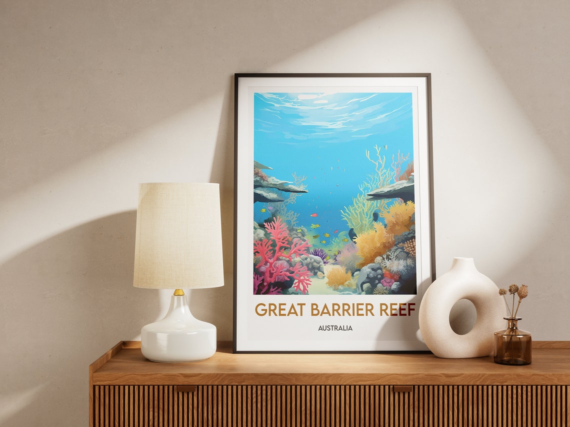 Great Barrier Reef Australia Coral Reef Underwater Ocean Travel Poster - Image 2