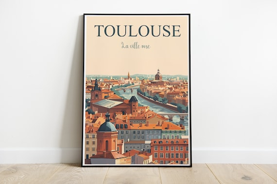 Toulouse Travel Poster, The Pink City Art Print