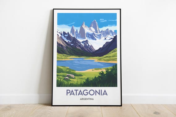 Poster Patagonia Chile Patagonia Print Illustration Art Poster