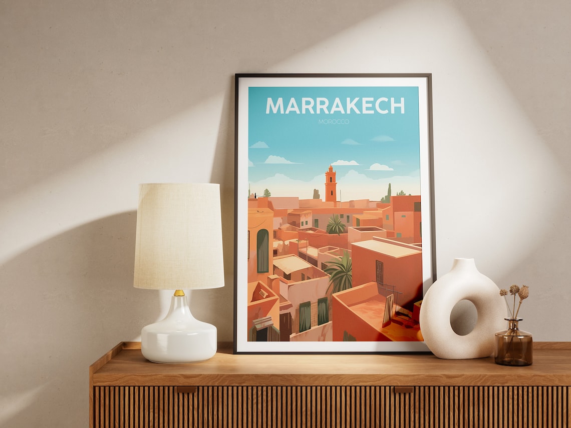 Marrakech Morocco Medina Travel Poster Print - Image 2