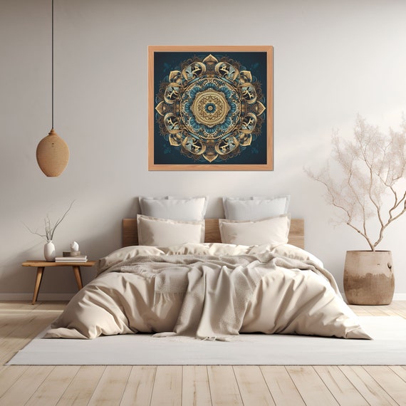 Mandala Indian Art Meditation Wall Art Spiritual Decoration Print Art Relaxing Yoga Esoteric Wall Print
