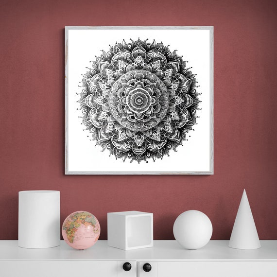 Mandala Art Zen Wall Art Home Decor Mandala Wall Decor Custom Size Colourful Art Prints Art Wall Print Decor