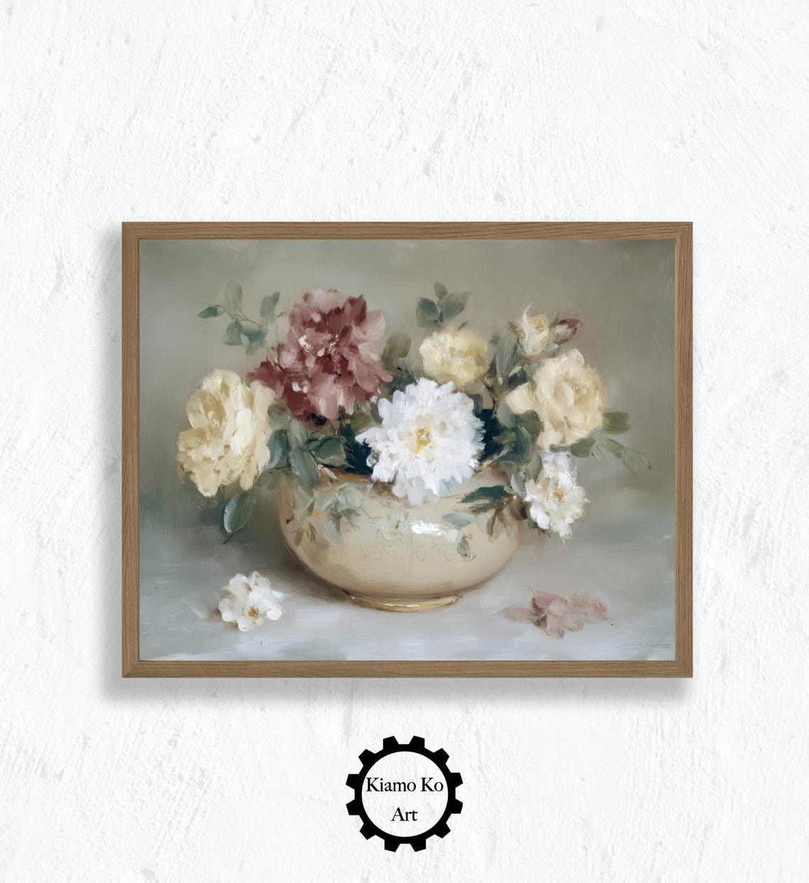 Cozy Home Decor Rustic Wall Art Botanical Illustration Natureinspired Gift Vintage Floral Vase Print