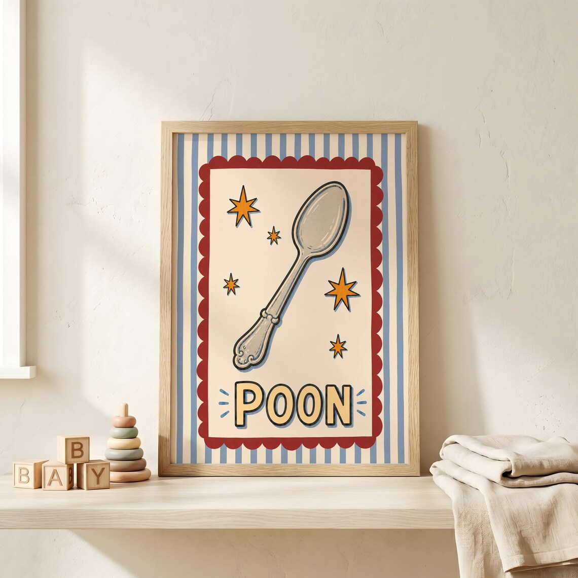 Custom Toddler Boy Nursery Art Print, Keepsake Word