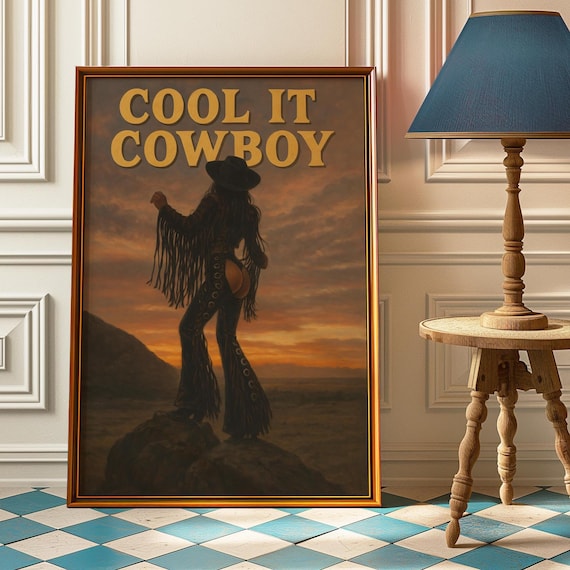 Vintage Cowgirl Desert Poster Retro Western Gothic Y2k Wall Art Digital Download