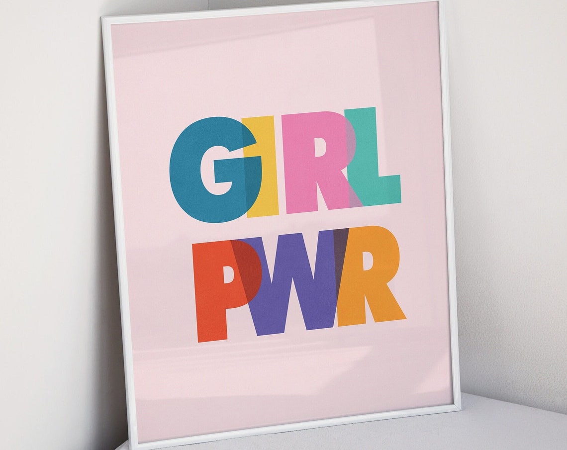 Girl Power Empowerment Poster With Bold Colorful Block Letter Design