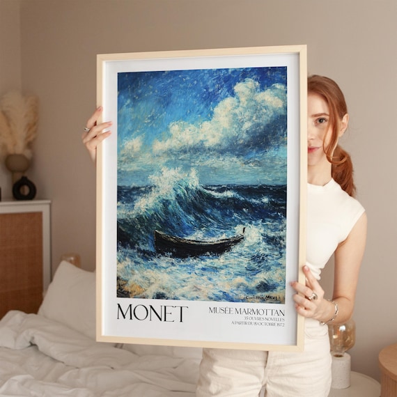 Claude Monet Musée Marmottan Stormy Wave Boat Exhibition Poster