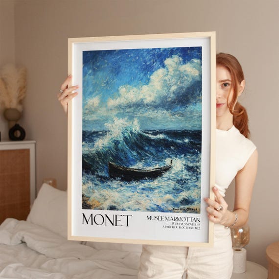 Monet Exhibition Print Claude Poster Floral Decor Vintage Art